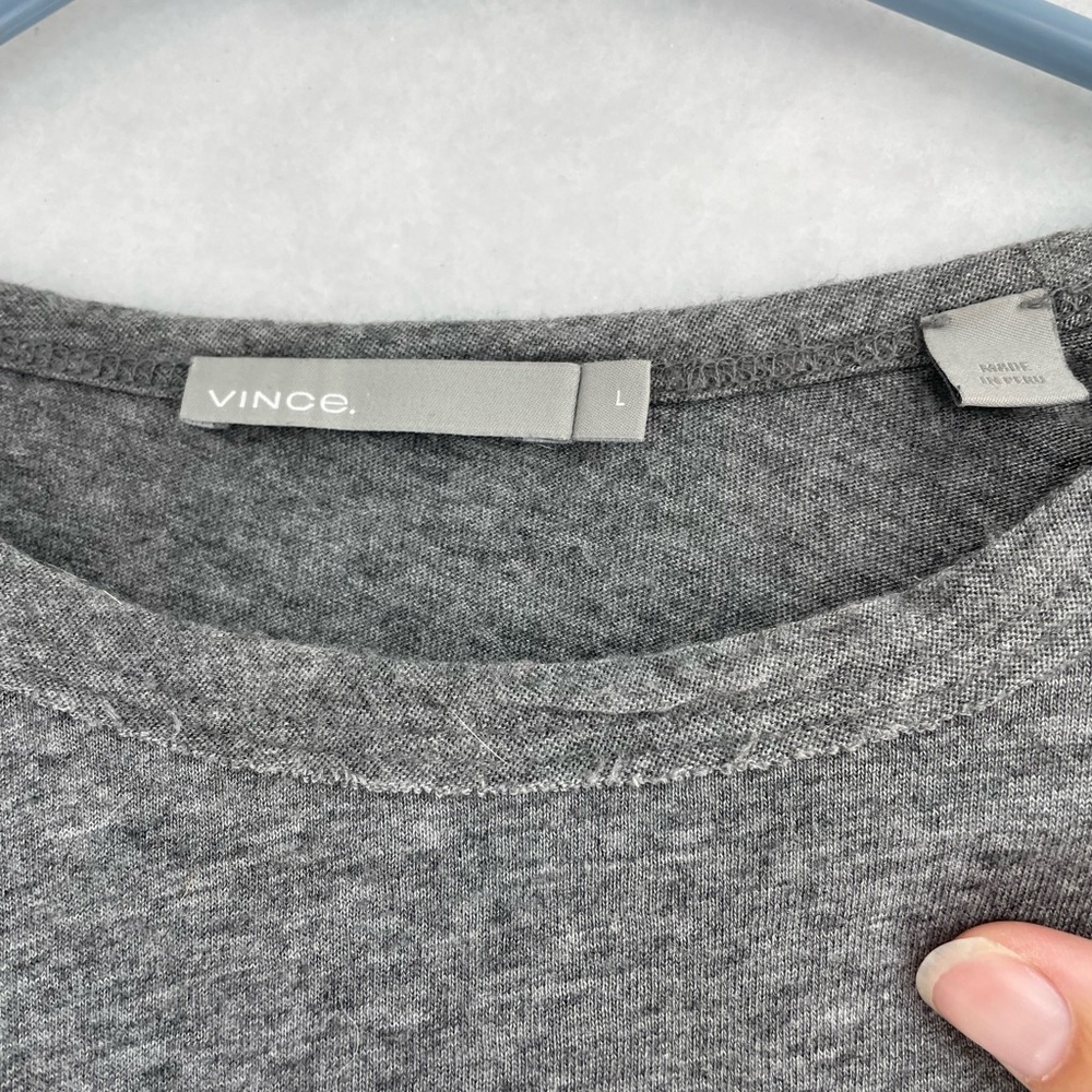 Size Large Vince 3/4 gray mens shirt